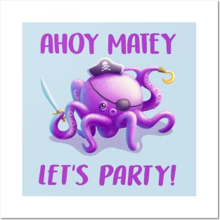 Cute Pirate Octopus Posters and Art